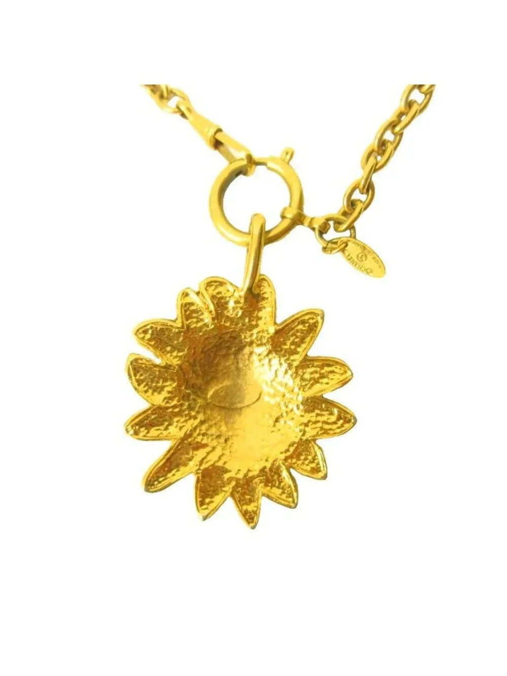 Chanel Long Pendant Chain Lion Gold Plated Necklace